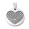 304 Stainless Steel Pendants STAS-Z027-03A-P-1