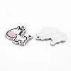 Rack Plating Alloy Enamel Pendants ENAM-N053-35-RS-2