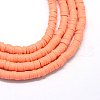 Flat Round Handmade Polymer Clay Bead Spacers X-CLAY-R067-4.0mm-19-1