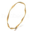 Ion Plating(IP) 304 Stainless Steel Twisted Ring Bangles BJEW-G684-04G-1