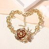 Alloy 3D Rose Flower Pendant Necklaces for Women FS-WGF63B9-01-3