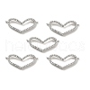 Brass Micro Pave Clear Cubic Zirconia Connector Charms KK-E068-VB369-3