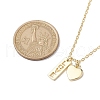 Valentine's Day Brass Heart and Rectangle with Word Love Pendant Necklace NJEW-JN04700-4