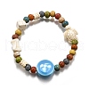 Handmade Porcelain Beads & Synthetic Howlite Beads Stretch Bracelets for Women BJEW-D307-01E-2