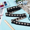 MAYJOYDIY US 5 Yards Nylon & Metallic Jacquard Heart Elastic Cord OCOR-MA0001-22A-4
