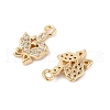 Brass Micro Pave Clear Cubic Zirconia Pendants KK-R219-10G-2