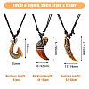 FIBLOOM 6Pcs 6 Style Resin Pendant Necklaces Set NJEW-FI0001-27-2