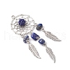 Natural Lapis Lazuli Dream Catcher Pendants PALLOY-MZ00709-03-3