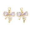 Brass Micro Pave Cubic Zirconia Pendants KK-P271-06G-A-1