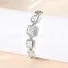Rectangle & Oval Brass Micro Pave Cubic Zirconia Link Chain Bracelets KK-R217-36P-3