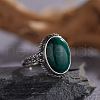925 Sterling Silver with Natural Malachite Finger Rings WGB2E64-20-1