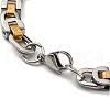 Two Tone 304 Stainless Steel Link Chain Bracelet BJEW-B078-29GP-3