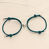 Alloy Heart-shaped Magnetic Braided Rope Bracelets for Couple Girlfriends WG59636-21-1