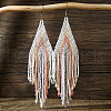 Bohemian Handmade Glass Seed Beads Tassel Dangle Earrings AE7424-9-1