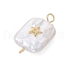 3Pcs 3 Styles Natural Baroque Pearl Keshi Pearl Connector Charms PALLOY-JF02913-01-4