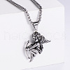 Vintage Fashion Men's Angel Stainless Steel Pendant Necklaces HP6626-1-1