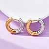 Two Tone 304 Stainless Steel Hinged Hoop Earrings for Women EJEW-A073-01A-1