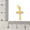 Cross Shape Rack Plating Brass Micro Pave Cubic Zirconia Pendants KK-S396-07B-3