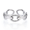 304 Stainless Steel Oval Open Cuff Ring RJEW-N040-39-2