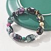 Natural Fire Crackle Agate Bead Stretch Bracelets G-P570-01C-3
