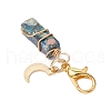 Wire Wrapped Rectangle Natural Gemtsone Pendant Decorations HJEW-JM03354-02-4