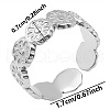 Geometric Flower Pattern 304 Stainless Steel Open Cuff Ring for Unisex HM6803-1-1