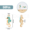DICOSMETIC 50Pcs Alloy Jet Rhinestone Connector Charms FIND-DC0002-70-2