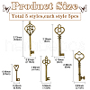 25Pcs 5 Styles Tibetan Style Alloy Pendants TIBEP-YW0001-90-2