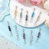 10Pcs Round Natural & Synthetic Gemstone Pendant Decorations HJEW-JM03102-1