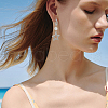 Beebeecraft 10Pcs Brass Micro Pave Cubic Zirconia Huggie Hoop Earring Findings KK-BBC0013-42-5