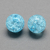 Transparent Crackle Acrylic Beads CACR-R008-8mm-07-1