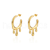 Fashionable French Stainless Steel Teardrop Pendant Earrings for Women's Daily Wear DL0192-1-1