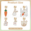 12Pcs 6 Styles Rabbit Alloy Enamel Stethoscope Pendant Decorations HJEW-OC00053-2
