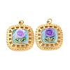 304 Stainless Steel Enamel Pendants STAS-U061-47G-01-1