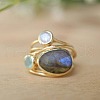 Alloy Multi-Moonstone Finger Rings for Women FS-WG1D73B-05-4