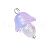 Mushroom Transparent Glass Pendants PALLOY-JF03654-02-4