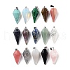 Natural & Synthetic Mixed Gemstone Pointed Pendants G-P520-06P-1