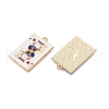 Rack Plating Alloy Enamel Pendants ENAM-N056-392C-KCG-2