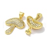 Rack Plating Brass Micro Pave Cubic Zirconia Pendants KK-Z039-03G-2