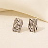 Non-Tarnish Rectangle Stainless Steel Stud Earrings for Women PJ9303-9-1