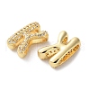 Rack Plating Brass Micro Pave Cubic Zirconia Slide Charms KK-C084-34G-K-2
