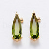 Brass Cubic Zirconia Pendants T049-038G-02-NF-1