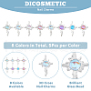 DICOSMETIC 40Pcs 8 Colors Alloy Cabochons MRMJ-DC0001-05-4