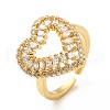 Brass Cubic Zirconia Cuff Ring KK-H433-05G-3