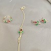 Tulip Brass Rhinestone Link Bracelets & Ring & Stsud Earrings Sets FS-WG66FC9-01-4