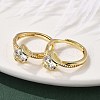 Brass Micro Pave Clear Cubic Zirconia Finger Rings for Women RJEW-U049-01G-3
