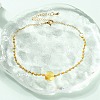 304 Stainless Steel Glass Beads Link Chain Bracelets BJEW-A036-14G-02-1