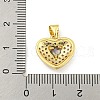 Heart Rack Plating Brass Micro Pave Cubic Zirconia Charms KK-Z053-17G-06-3