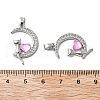 Brass Micro Pave Cubic Zirconia with Glass Pendants KK-Z103-07P-01-3
