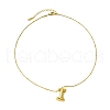 Ion Plating(IP) Initial Letter 304 Stainless Steel Pendant Necklaces NJEW-R265-05G-I-2
